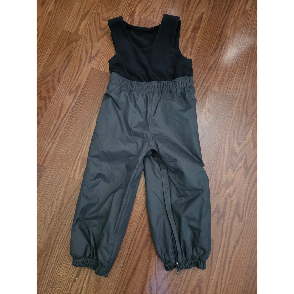 Columbia Kids Snow Bibs Gray Black Insulated Fleece Overalls 3T XC1138